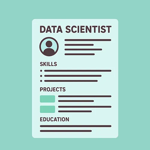 Data Scientist Resume Template showcasing skills, projects, and modern layout design.