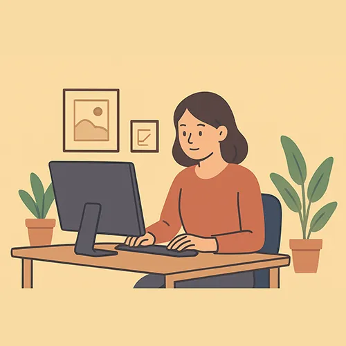 Employee working remotely